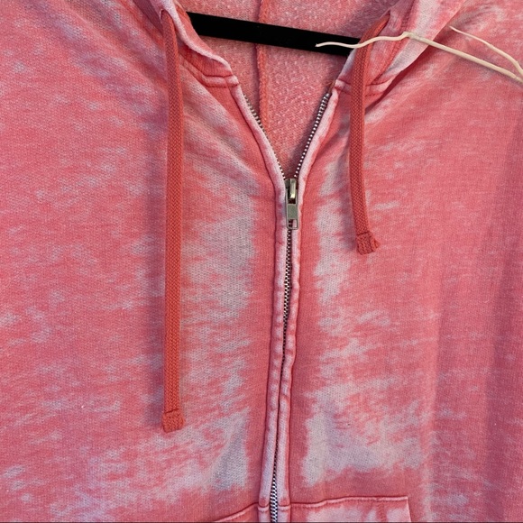 Pink Acid Wash Light Weight Zip Up Hoodie By BP - Picture 3 of 11